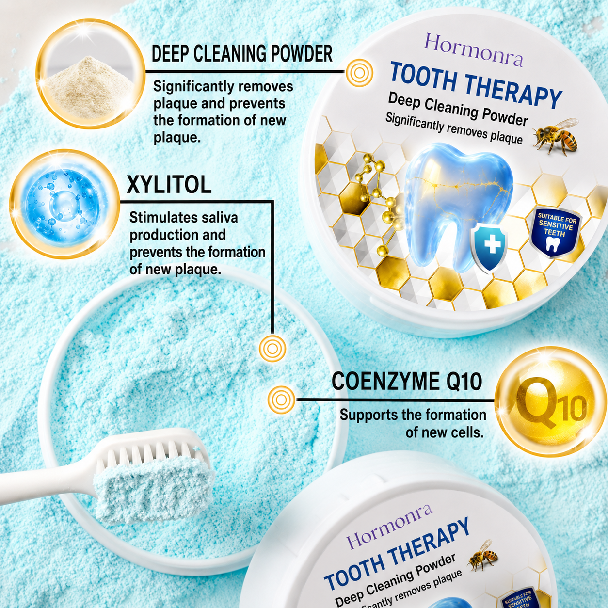 Hormonra® 𝑭𝒐𝒄𝒖𝒔𝒔𝒎𝒊𝒍𝒆 – Oral care powder containing bee venom 🦷🦷