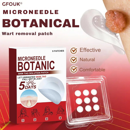 Plant-based wart and mole removal patches