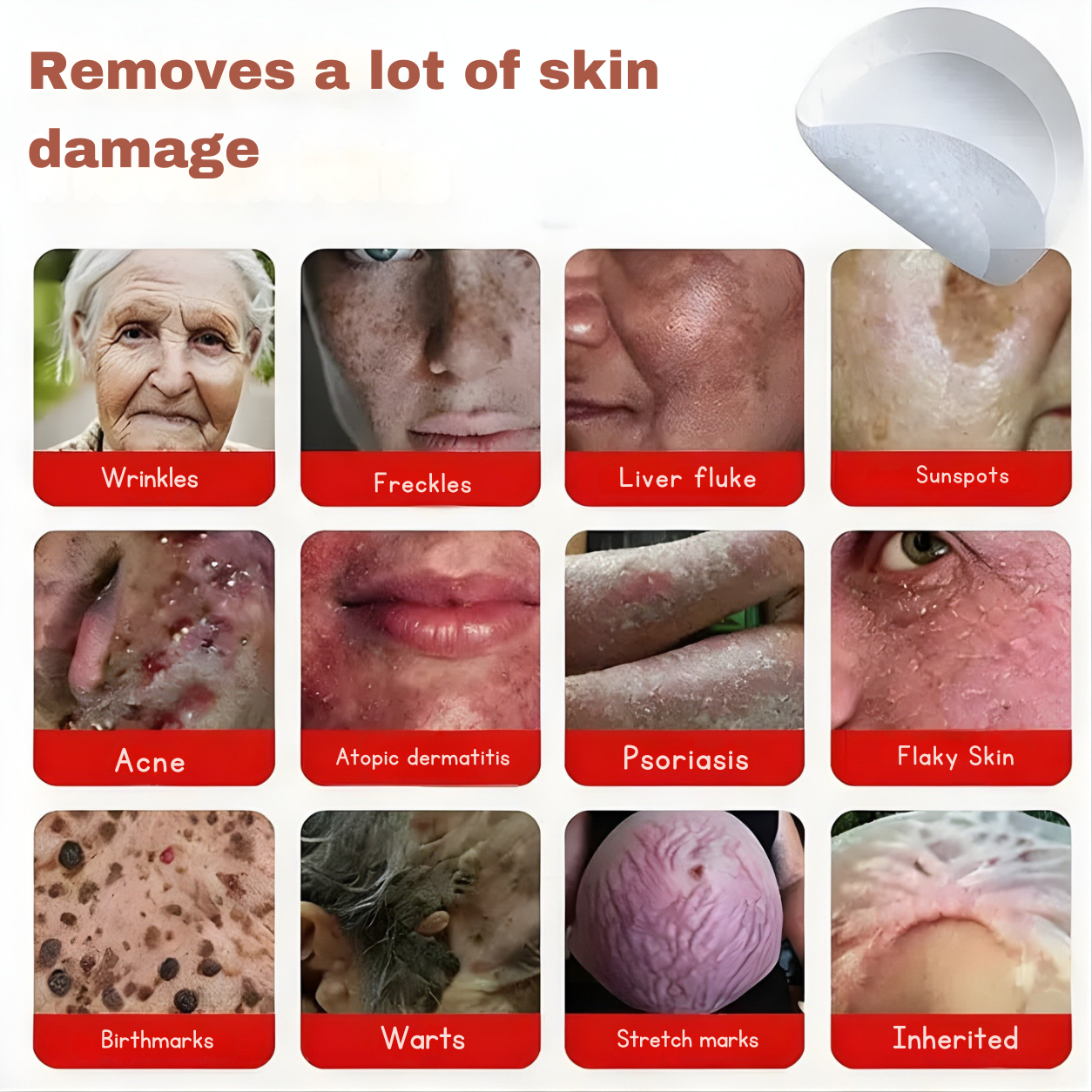 Plant-based wart and mole removal patches